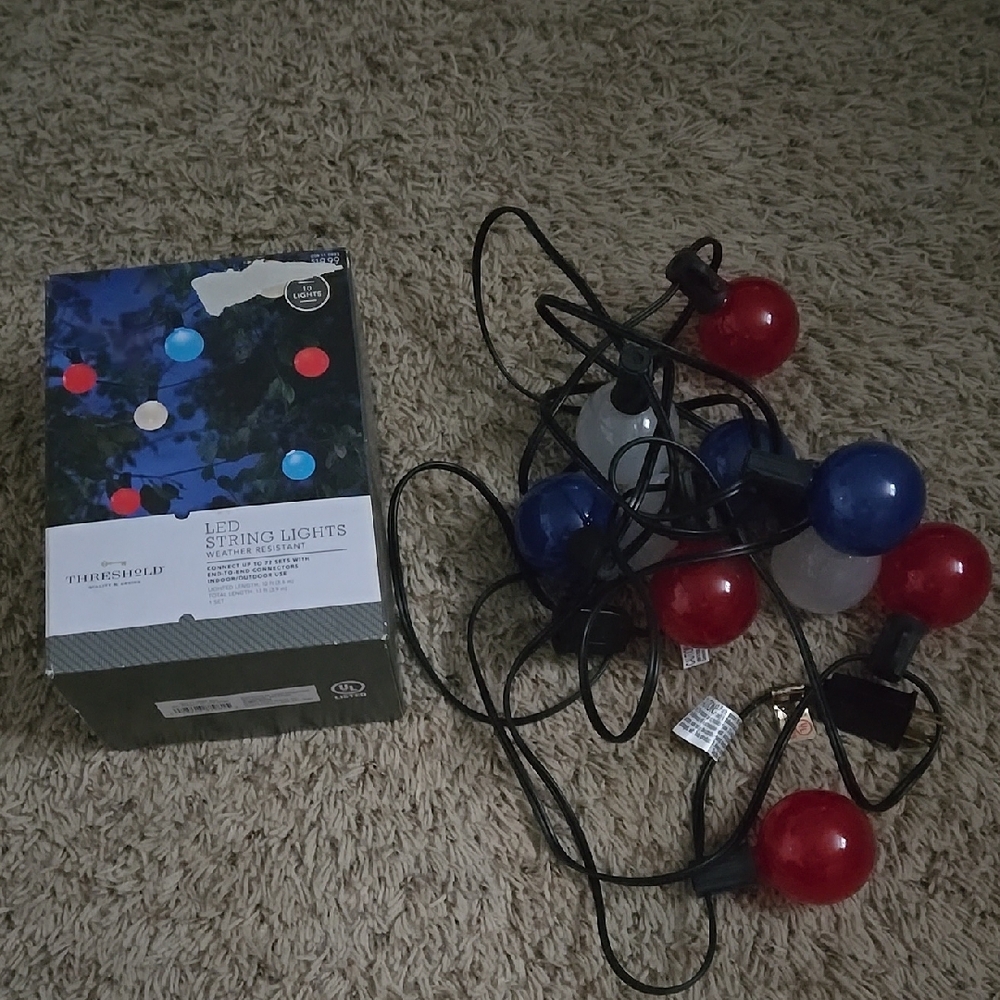 Threshold LED String Lights - Red, Blue, White